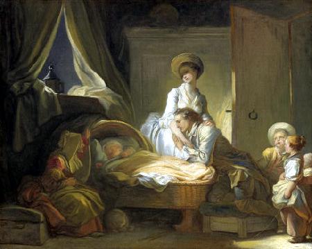 Jean Honore Fragonard La Visite a la nourrice oil painting picture
